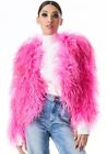 ALICE + OLIVIA Fabulous Kidman Pink Feather Jacket - Size M - MSRP $1295