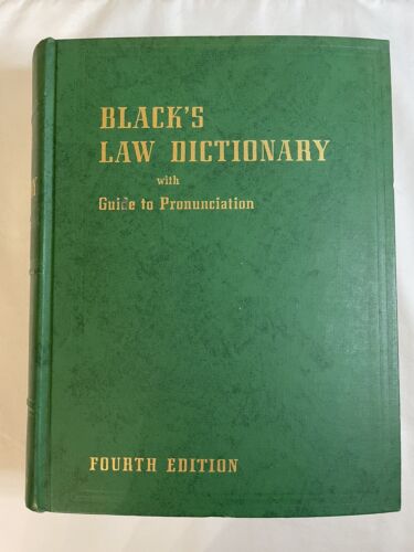 New ListingBLACK’S LAW DICTIONARY With Guide To Pronunciation ~ 1957 ~ 4th Edition ~ CLEAN!