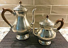 VTG. Royal Holland Daalderop Pewter Coffee & Tea Pot w/Wood Handles