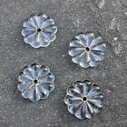 4 Vintage Chandelier Clear Crystal Replacement Flower Daisy Rosettes 1.25