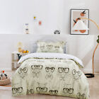 3D Sketch Cat Head Glasses Pattern Quilt Cover Set Bedding Sets Pillowcases