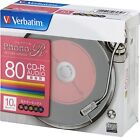 Verbatim Blank Music CD-R 10 Discs 80min 24x  MUR80PHS10V1 Color Mix From Japan