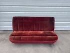 1980-1986 80-86 Ford F150 F250 F350 BENCH SEAT RED CLOTH & TRACKS COMFY TRUCK