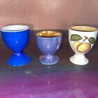 Lot Of 3 Vintage Fluted Porcelain Egg Holder Cups