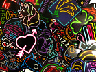20 Random Colorful Neon Light Style Anime Skateboard Laptop Stickers Lot Bomb