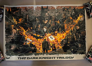 The Dark Knight Batman Purging Fire Variant Print Poster by Gabz x/150 Nt Mondo
