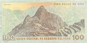 Peru  100  Soles De Oro  22.7.1976   Series  A J  Circulated Banknote HAf
