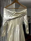 liquid satin wedding gown 1940s 30s cold satin long train art deco