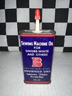Vintage Bega Sewing Machine Oil Handy Oiler Tin Litho Can Empty