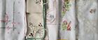5 Vintage Embroidered Tablecloths for Card Tables Floral Poker Club Heart Fruit