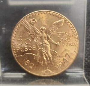 1947 Mexico 50 Pesos Gold Coin 1.2057 Oz