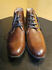 Solo Mens Brown Leather Ankle Lace-up Chukka Dress Boots. Size 12