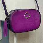 Kate Spade Purple Suede and Leather Kourtney Camera Bag