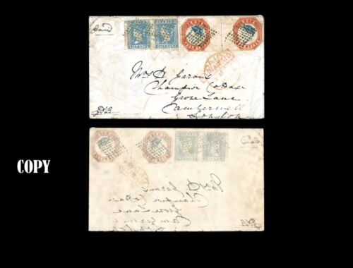 British India 1854 Franked with selection of 4 Anna 2 Four & 2 half REPRODUCTION