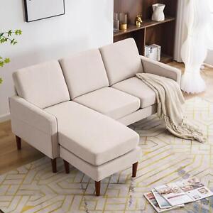 Reversible Sectional Couch Set 3 Seat L Shaped Modular Sofa Small Living Room