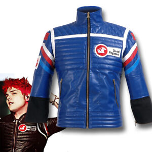 My Chemical Romance Costume Party Poison PU Jacket Coat Cosplay Black Blue Top