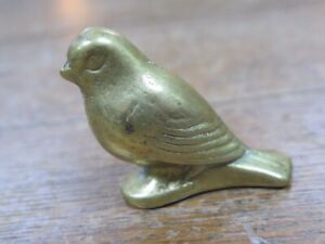 Vintage Solid Brass Bird Figurine 2” Small Very Good Detail