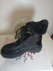 Olivia Miller Omra Womens Size 8.5 Boots Black Faux Fur Ankle Combat Boots New