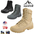 Men's Tactical Boots Army Military Leather Motorcycle Combat Hiking Work Shoes