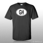 GH Ghana Country Code Oval T-Shirt Tee Shirt Free Sticker Ghanaian euro