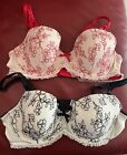 Victoria's Secret Dream Angels Lined Demi Bra Lace Lot of 2 Size 36C Used