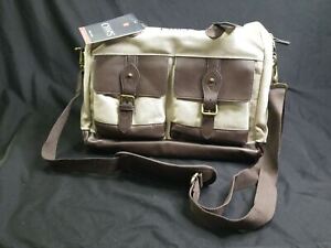 Chaps Bag Briefcase laptop Bag Elmhurst 16 Beige Brown VINTAGE NWT $220 New