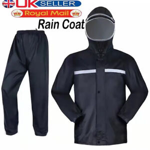 Men's raincoat Hooded Jacket Pants Waterproof Safety Black Walking Raincoat