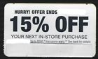 New ListingHOME DEPOT Coupon 15% OFF Your next IN-STORE ONLY Expires 05/26/24