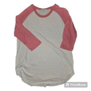Junk Food Color Block 3/4 Sleeve Raglan Destroyed Finish t-shirt Size Medium #19