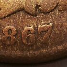 1867/67 1c Indian Head Small Cent - Mint Error RPD Variety - Full Rim G+ - B1783