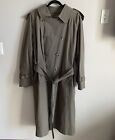EUC MEN'S BURBERRYS' OF LONDON TRENCH COAT Olive Green Removable Liner Size 40R
