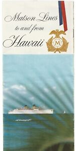 Vintage Matson Lines To And From Hawaii Color Brochure With Photos