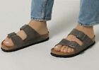 Birkenstock Arizona BS split velvet grey men's sandals leather Made Germany🇩🇪
