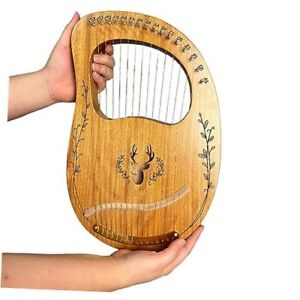 New ListingLyre Harp, 16 Metal Strings,Whole Mahogany Body Made Without Splices, Easy Log