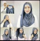 Plain Cotton Jersey Instant Slip on Ready to wear Maxi Hijab Scarf Headscarf