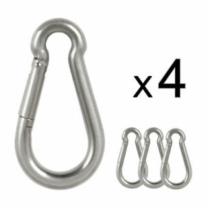 Pack of 4 Snap Hook Stainless Steel Clip Carabiner Safety Buckle Quick Link 5/16