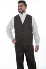 Wahmaker Mens Charcoal 100% Cotton Herringbone Vest S