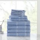 10 Piece Towel Set 100%Cotton Bath Towels,Hand Towels and Washcloths Multi-color