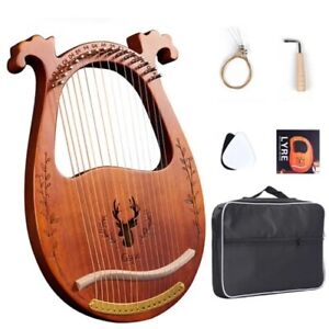 Lyre Harp 16/19 /24 Strings Lyre Piano Wooden Mahogany Musical Instrument 【