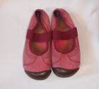 KEEN Sienna Red Burgundy Canvas Ballet Flat Mary Jane Slip On Shoes Women's 8