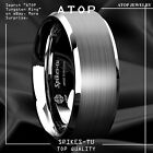 8mm Brushed Silver Tungsten Carbide Men's Wedding Band Comfort Fit ATOP Ring