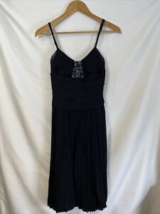 BCBG Maxazria Silk dress size 2 Black Spaghetti Straps lined 100% Silk