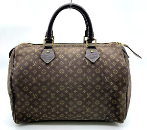 Authentic  LouisVuitton MonogramMiniLin Speedy30 Brown M95224 Handbag NS030658