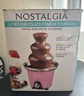 3-tier nostalgia chocolate fondue fountain in pink