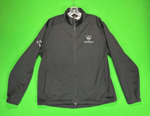 Callaway Top Golf Jacket Men's Medium Black Fleece Lined Full Zip Athletic