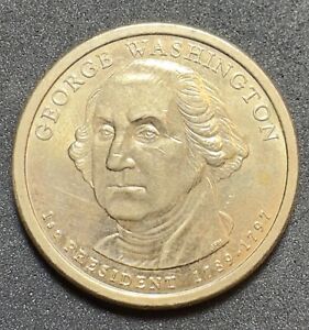 Rare 2007 D Gold Color George Washington 1st President 1789-1797 Dollar Coin