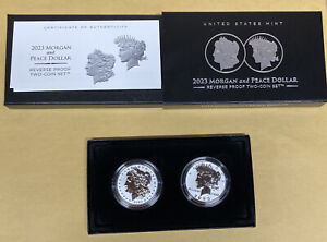 2023 Reverse Proof Morgan and Peace Dollar Set in OGP With COA