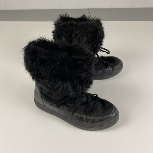 Crocs Lodge Point Winter Snow Boots Women's Size 9 Lace Up Black 203423