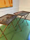 Vintage J MacLeod Folding TV Snack Tray Tables - Duck Fowl Art - Set Of Two (2)
