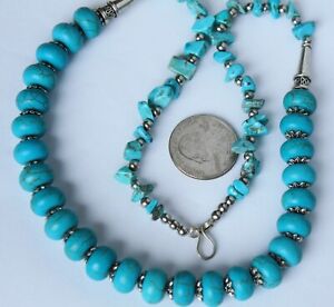 Vintage Southwestern Style Turquoise Statement Necklace 21
